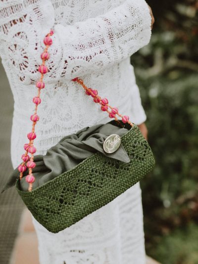 BETICO | Bolso cesta de mano verde |  Palma de Iraca
