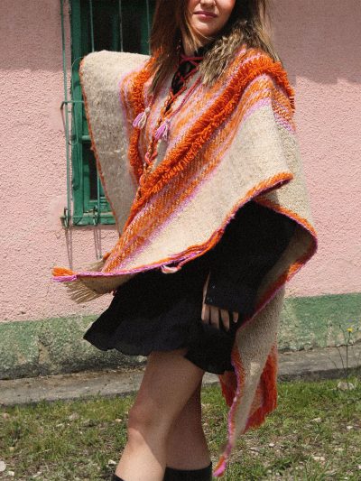 Ruana Mona | Poncho largo |  Lana de oveja