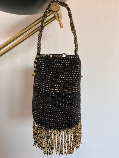 BOLSO BRILLO NEGRO | Bolso de abalorios negro