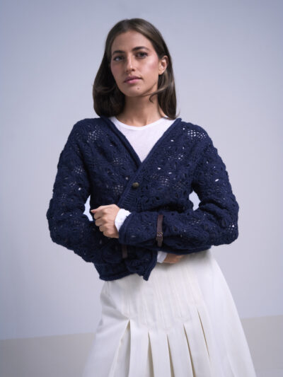 JUANA MARINO  | Chaquetilla cardigán crochet azul marino