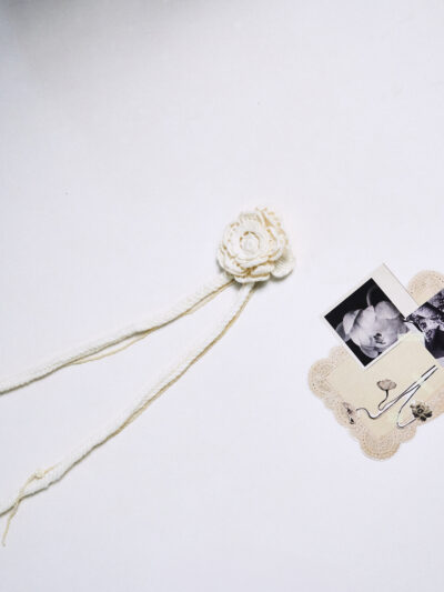 FLOR NIEVE | Cinta de flor crochet