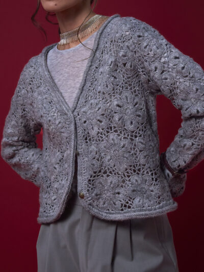 JUANA NIEBLA  | Chaquetilla cardigán crochet gris
