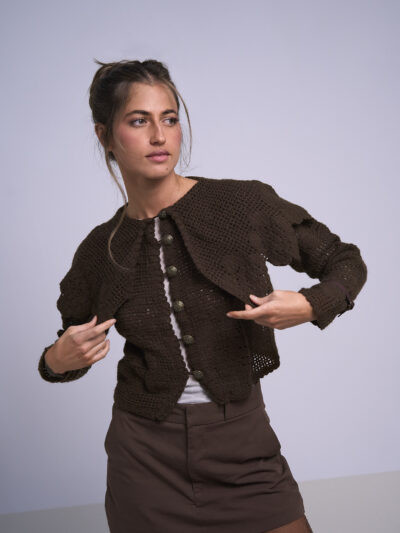 LUCE CHOCOLATE  | Chaquetilla cardigán crochet marron